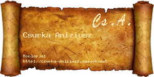 Csurka Aniziusz névjegykártya